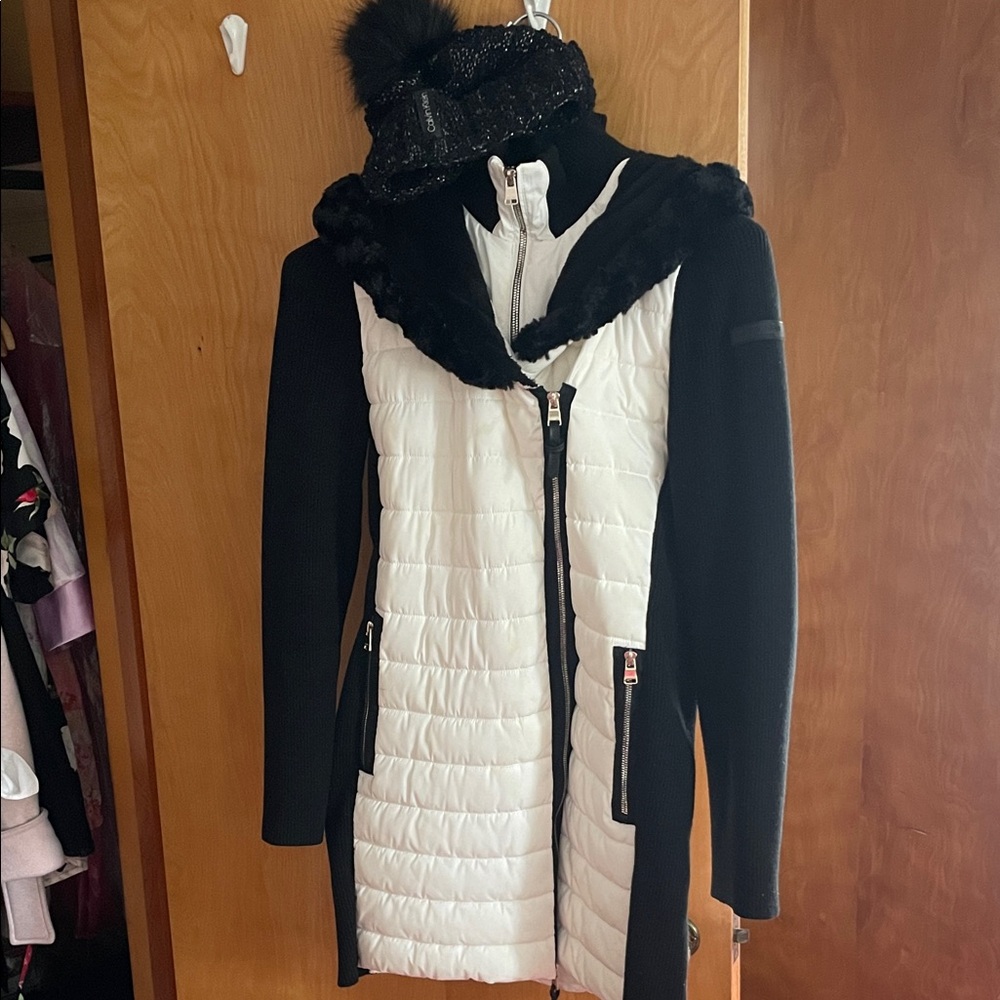 Calvin Klein Performance Black and White Puffer Coat